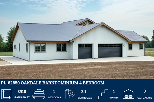 PL-62650 Oakdale Barndominium House Plan