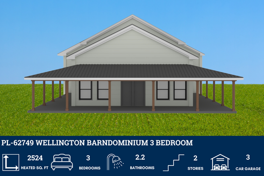 PL-62749 Wellington Barndominium House Plan