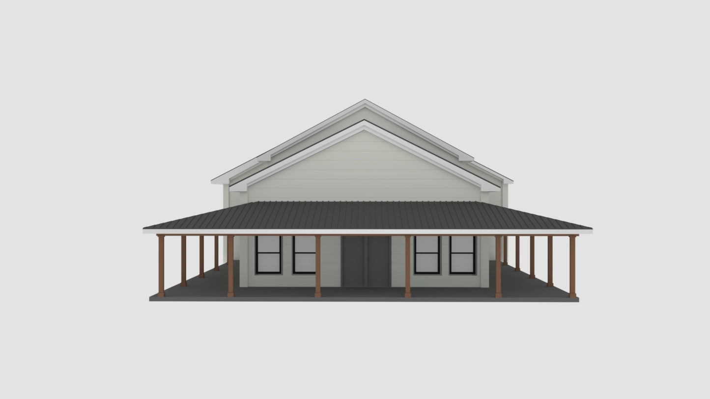 PL-62749 Wellington Barndominium House Plan