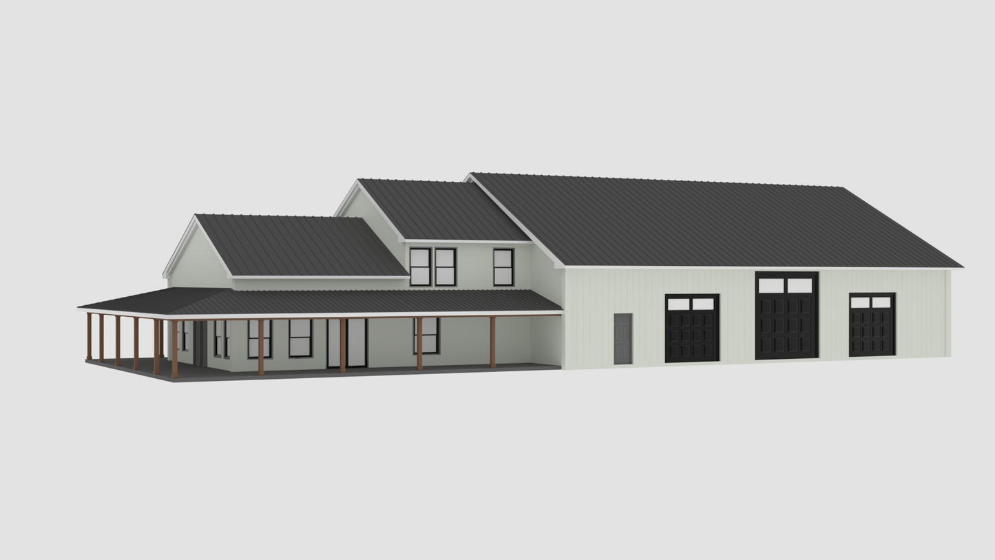 PL-62749 Wellington Barndominium House Plan
