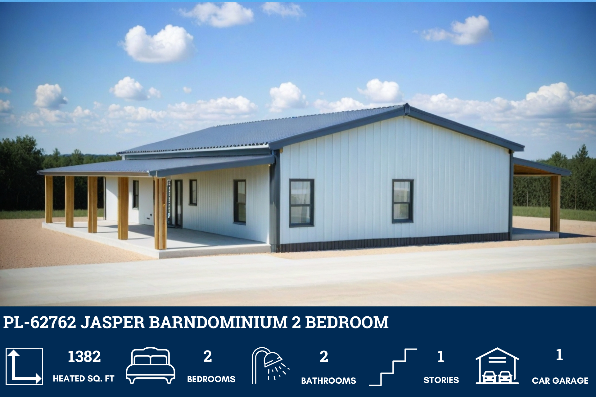 PL-62762 Jasper Barndominium House Plan, image size:1920x1280