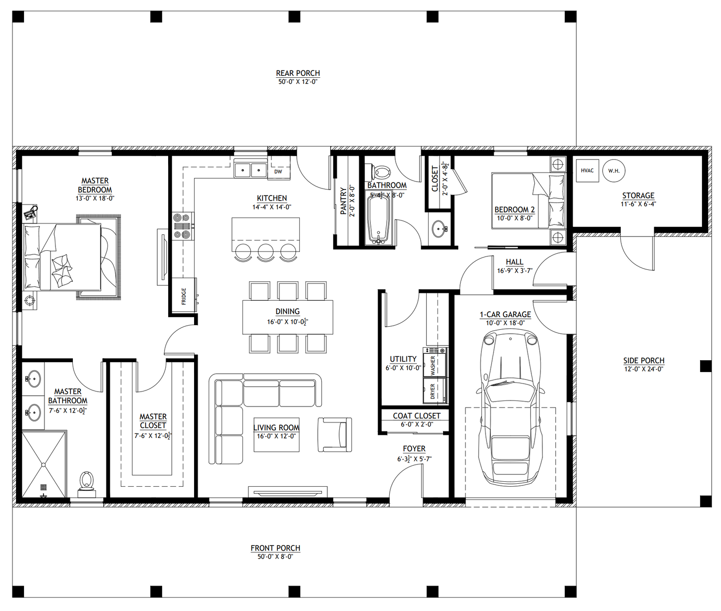 PL-62762 Jasper Barndominium House Plan