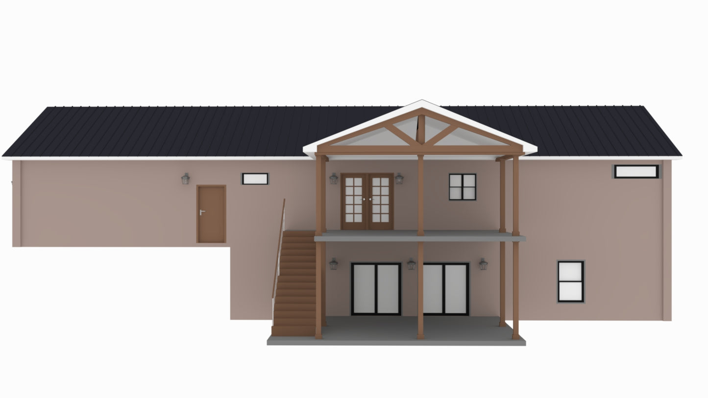 PL-62777 Crystal Barndominium House Plan