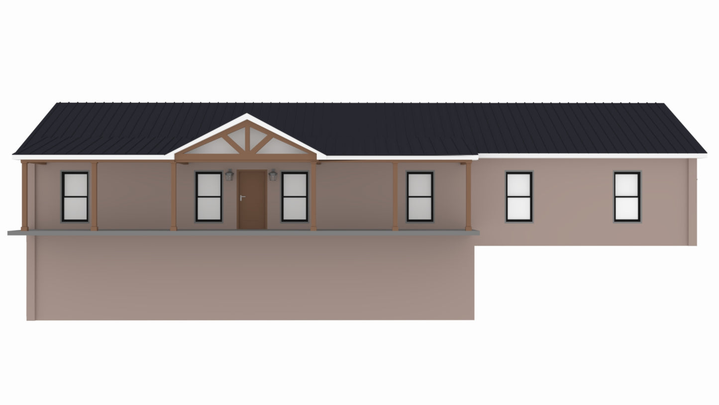 PL-62777 Crystal Barndominium House Plan