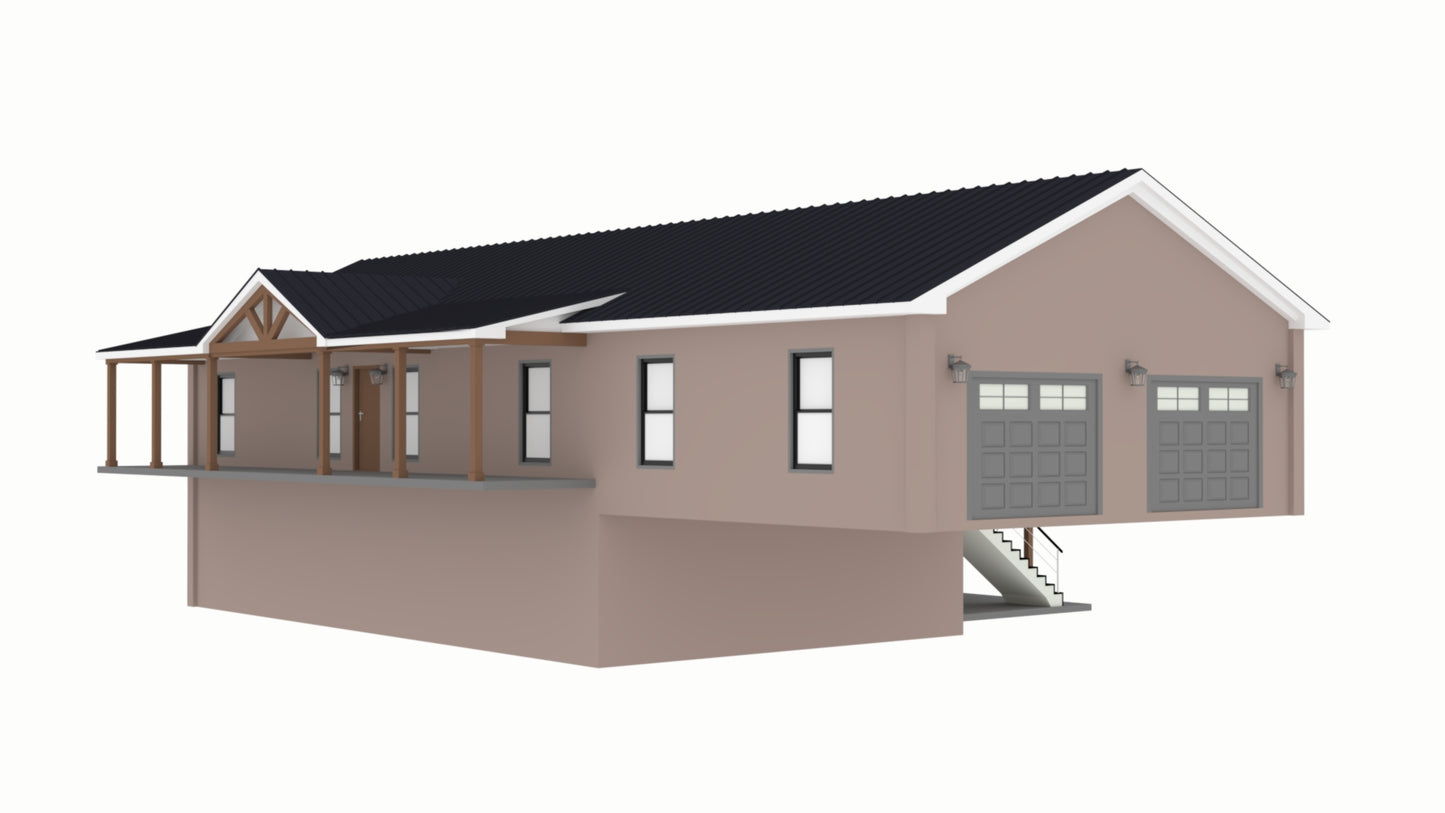 PL-62777 Crystal Barndominium House Plan