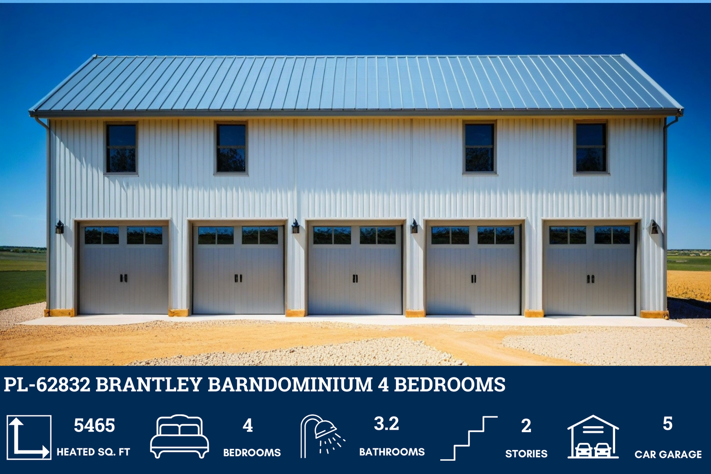 PL-62832 Brantley Barndominium House Plan