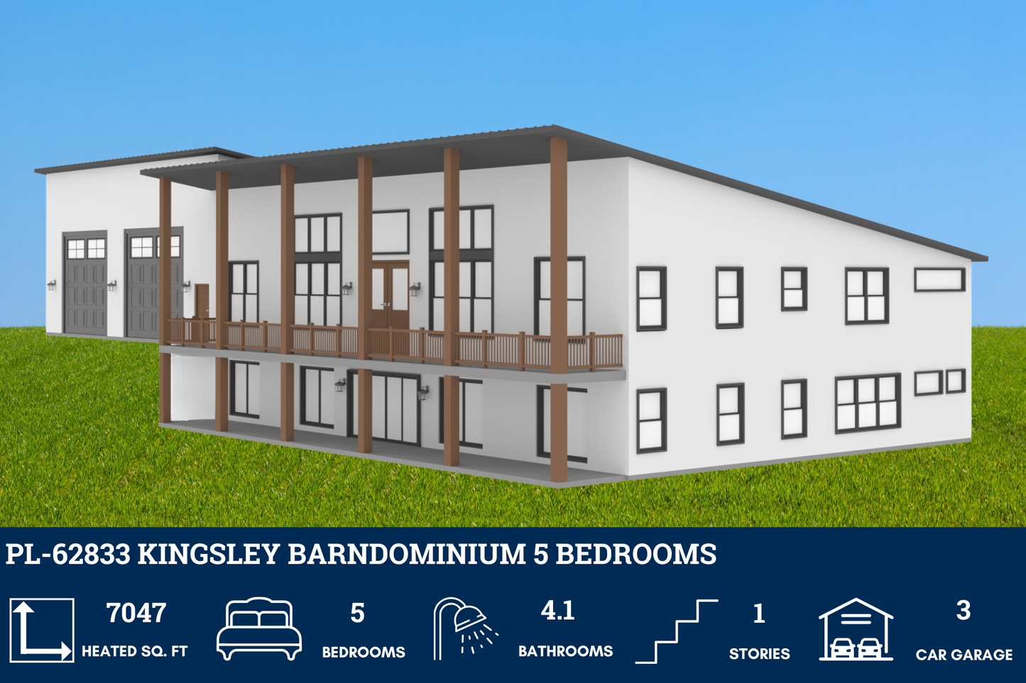 PL-62833 Kingsley Barndominium House Plan