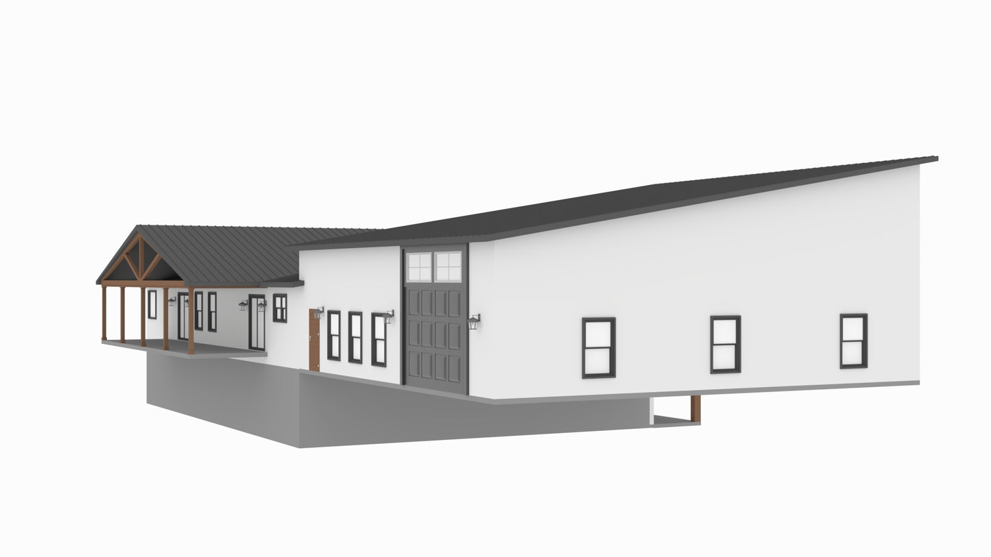 PL-62833 Kingsley Barndominium House Plan