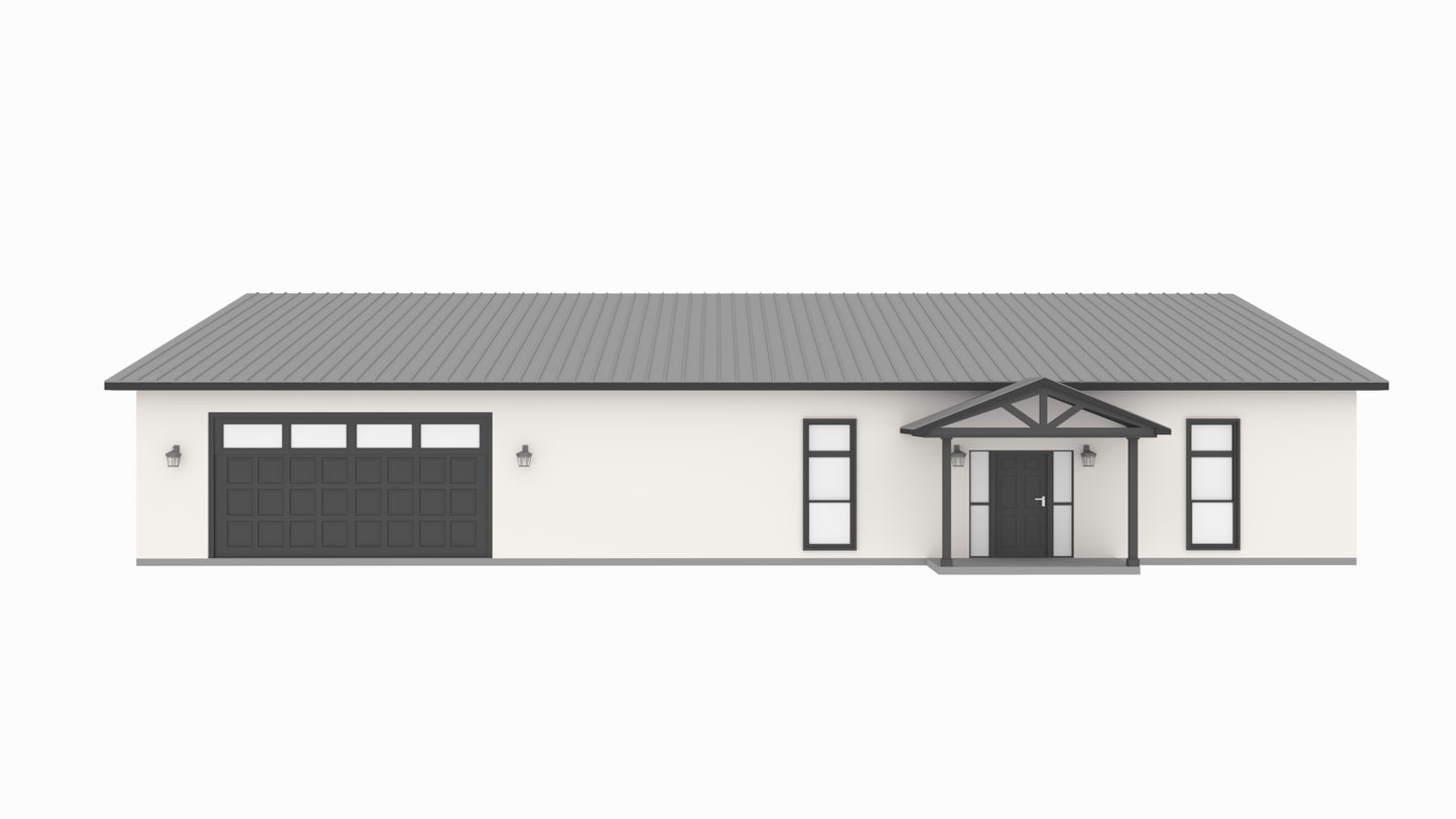 PL-62834 Edison Barndominium House Plan