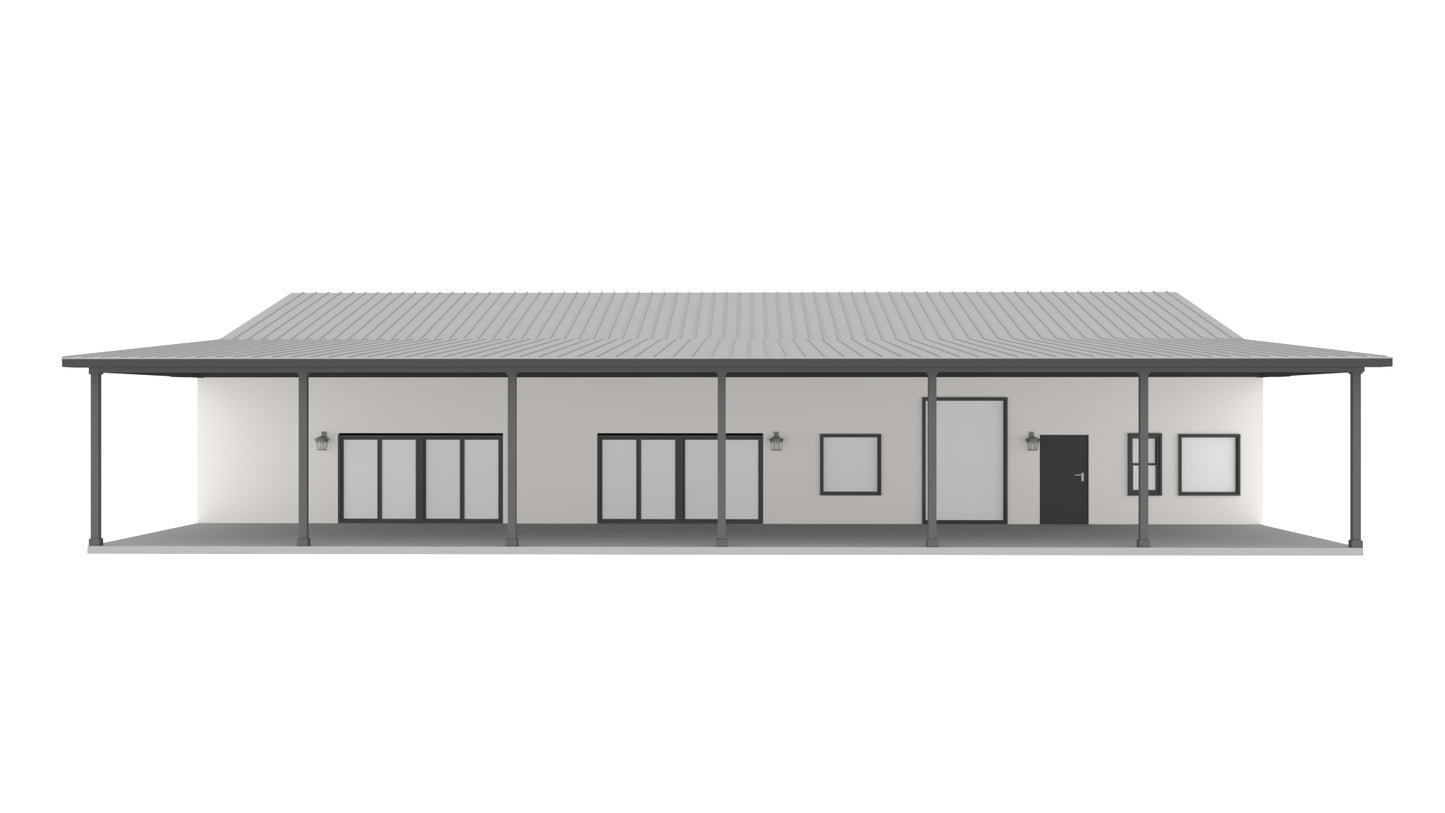 PL-62834 Edison Barndominium House Plan