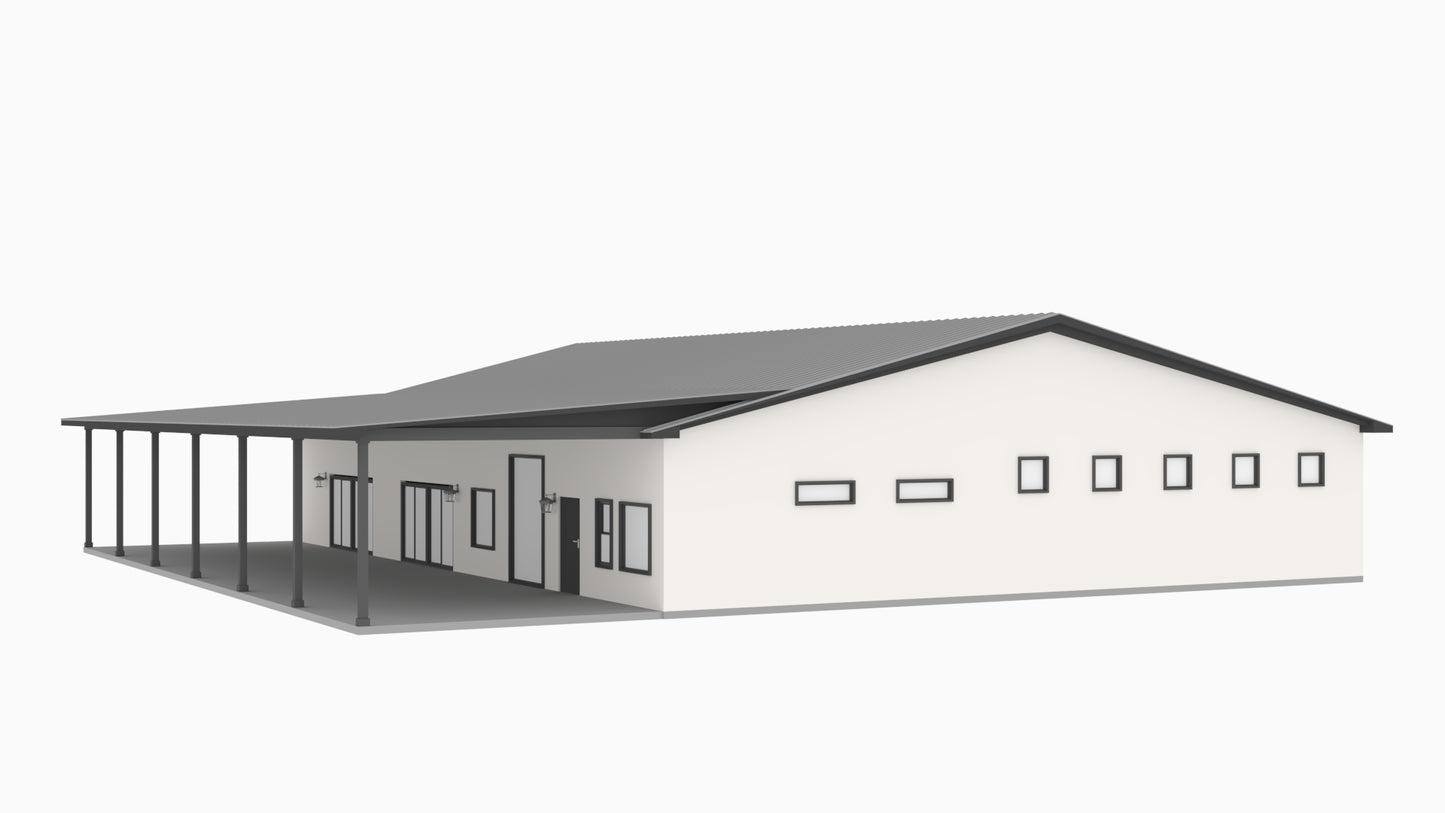 PL-62834 Edison Barndominium House Plan