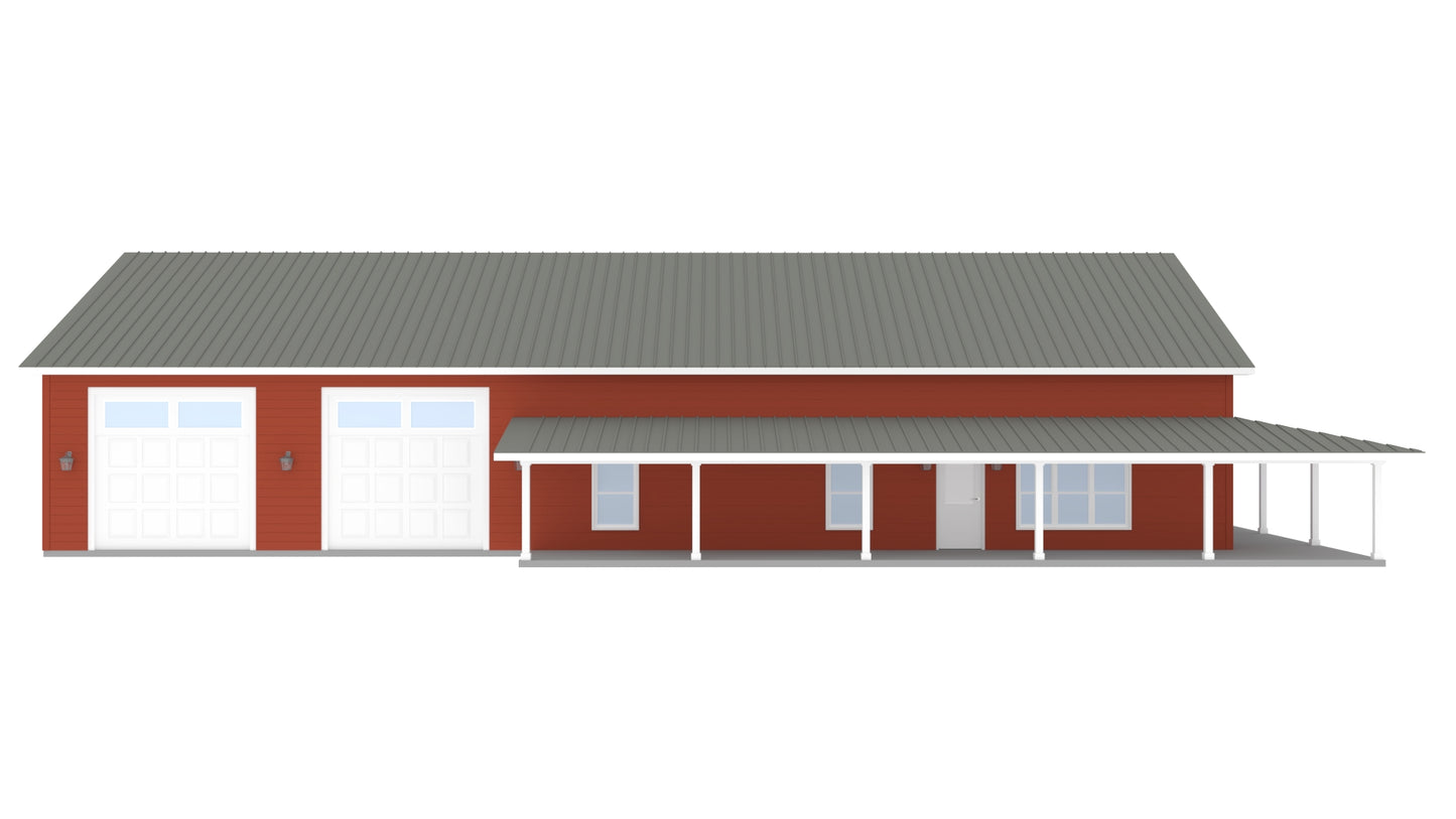 PL-62836 Stanley Barndominium House Plan