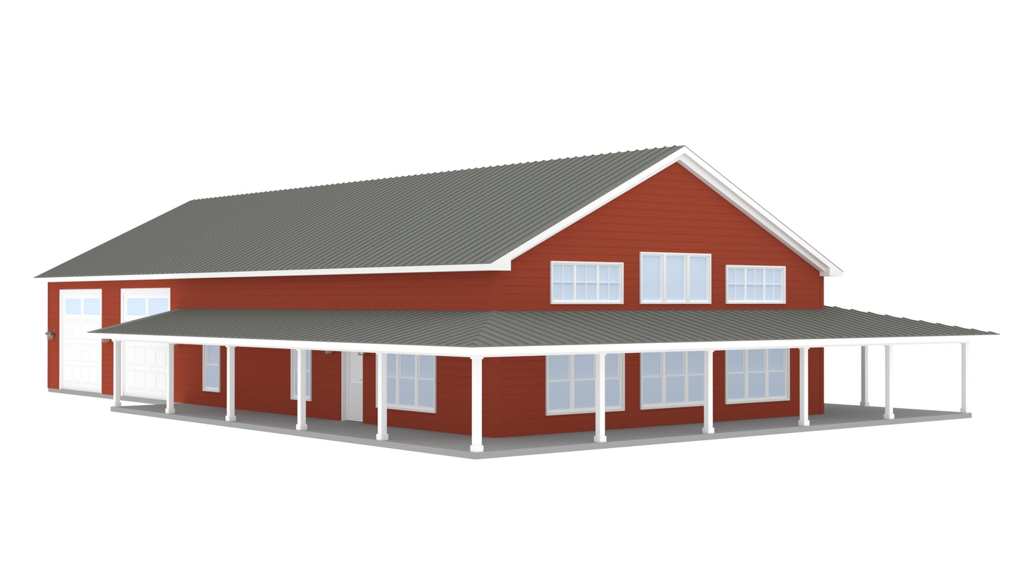 PL-62836 Stanley Barndominium House Plan