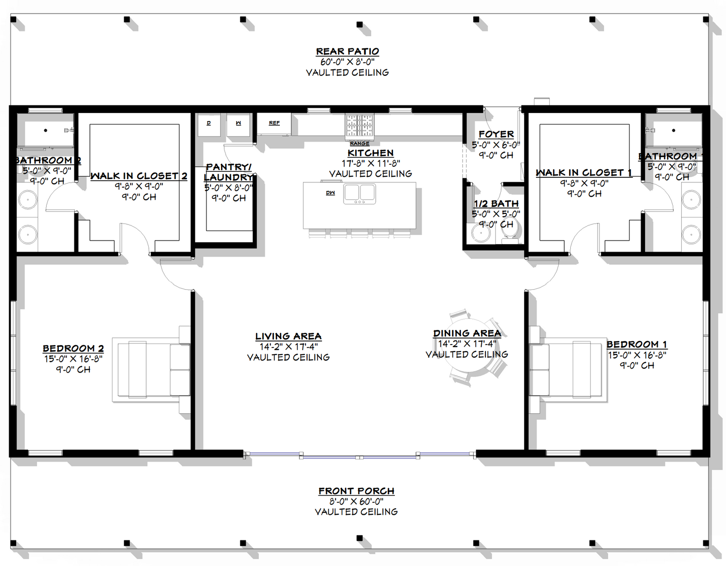PL-62840 Dean Barndominium House Plan