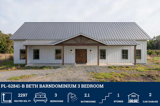 PL-62841-B Beth Barndominium House Plan