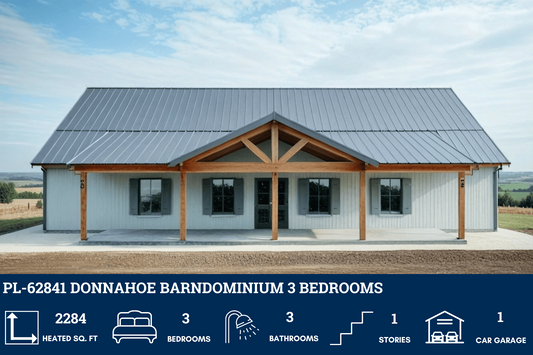 PL-62841 Donnahoe Barndominium House Plan