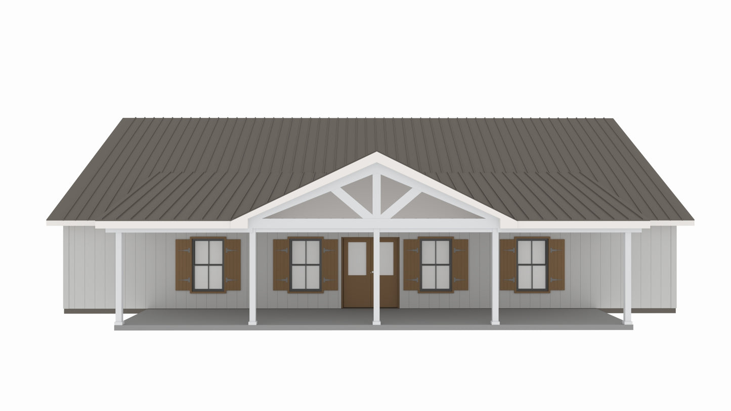 PL-62841 Donnahoe Barndominium House Plan