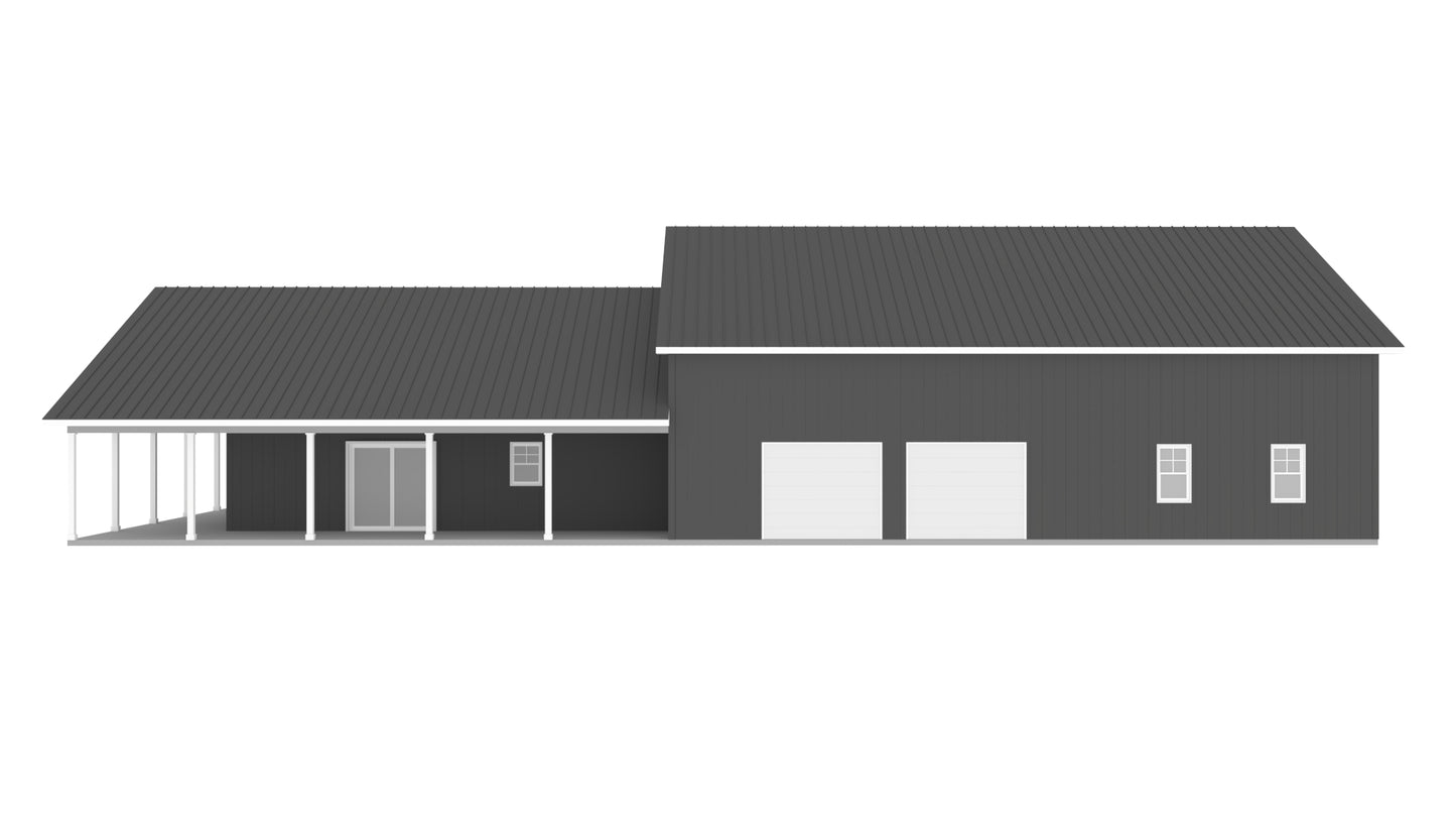 PL-62843 Garst Barndominium House Plan