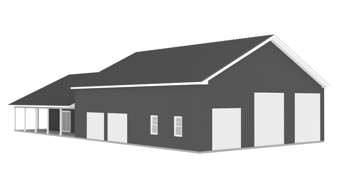 PL-62843 Garst Barndominium House Plan