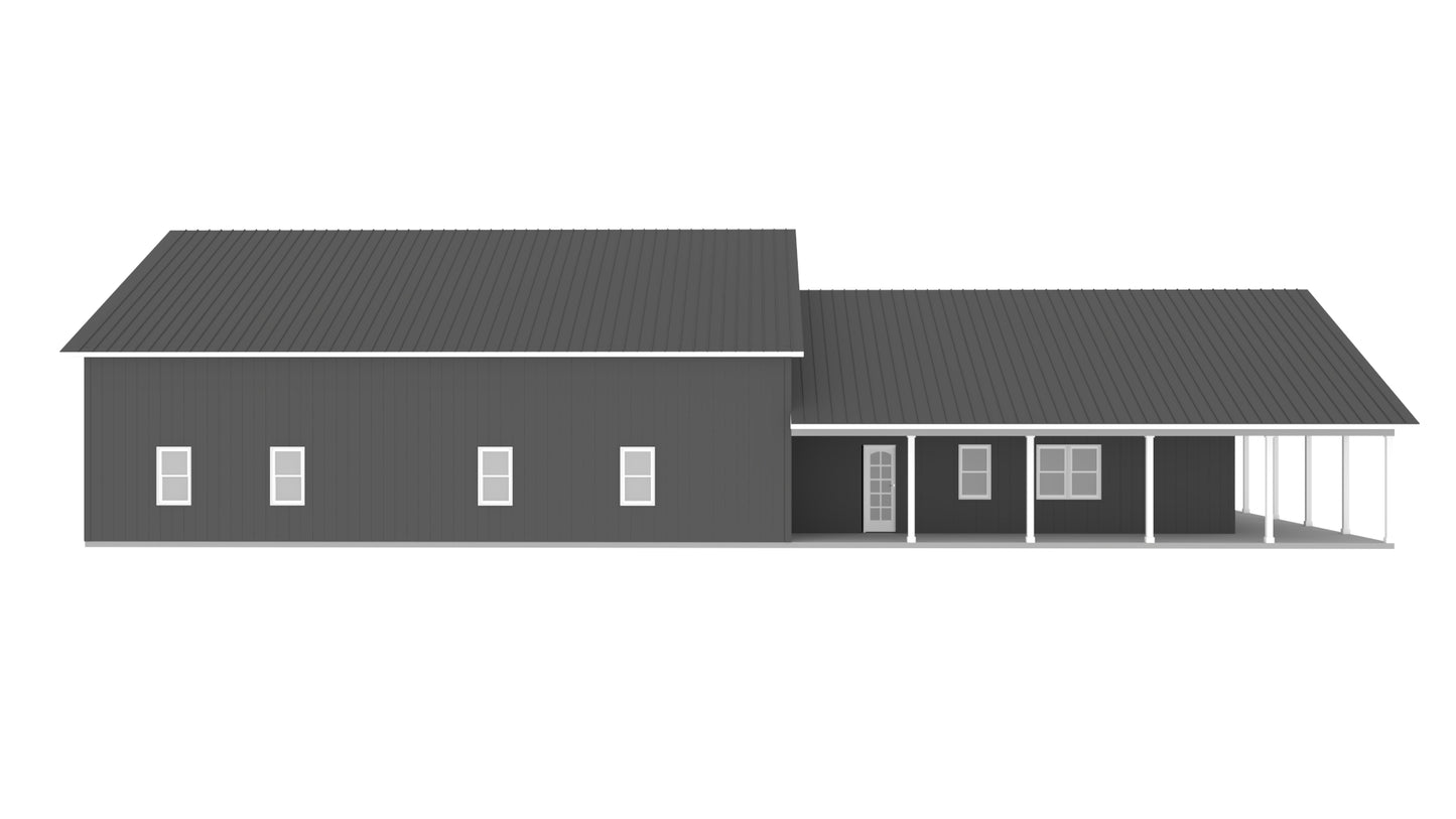PL-62843 Garst Barndominium House Plan