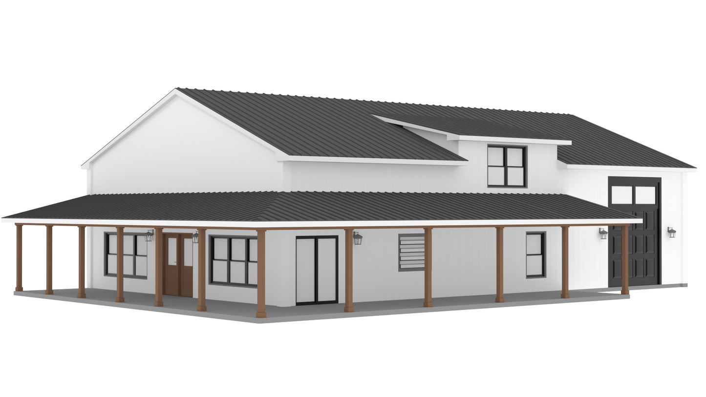 PL-63002 Graham Barndominium House Plan