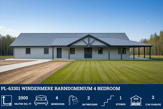 PL-63301 Windermere Barndominium House Plan