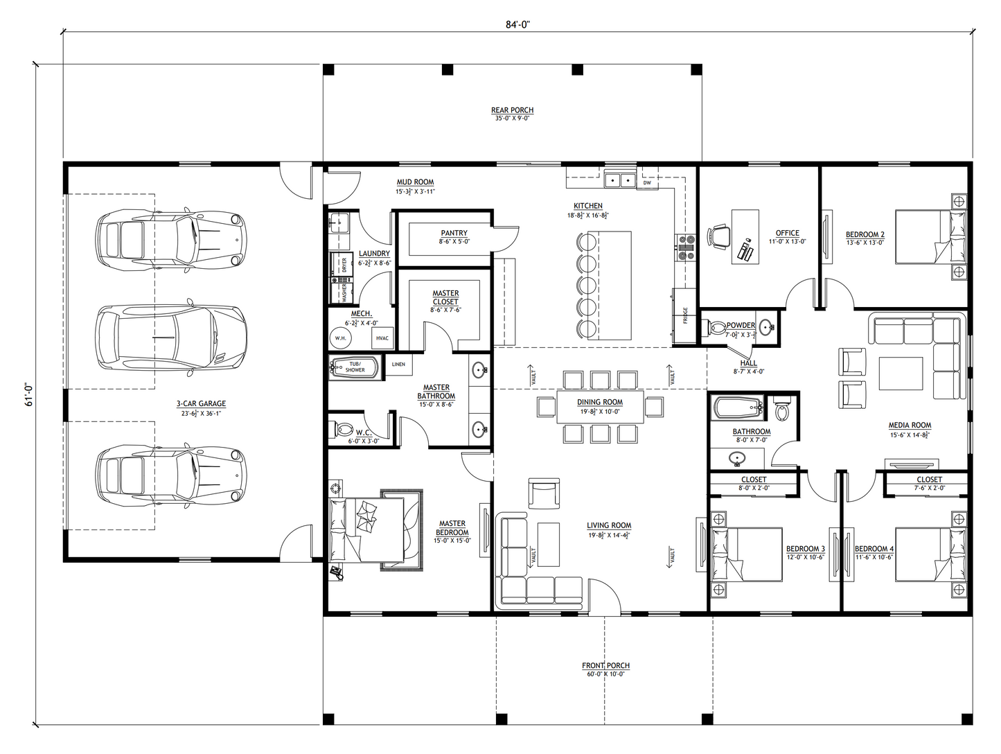 PL-64001-T Tanner Barndominium House Plan