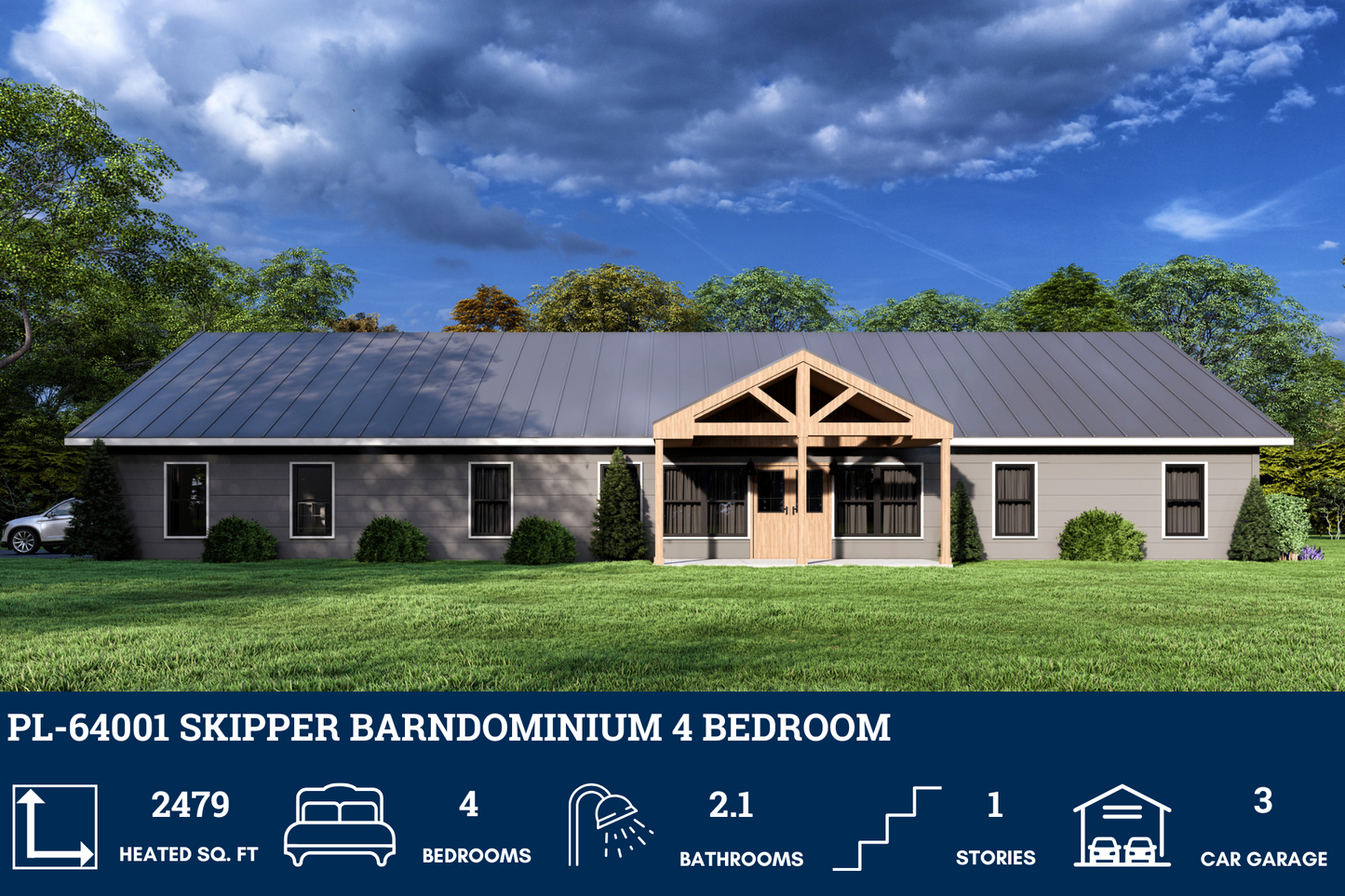 PL-64001 Skipper Barndominium House Plan