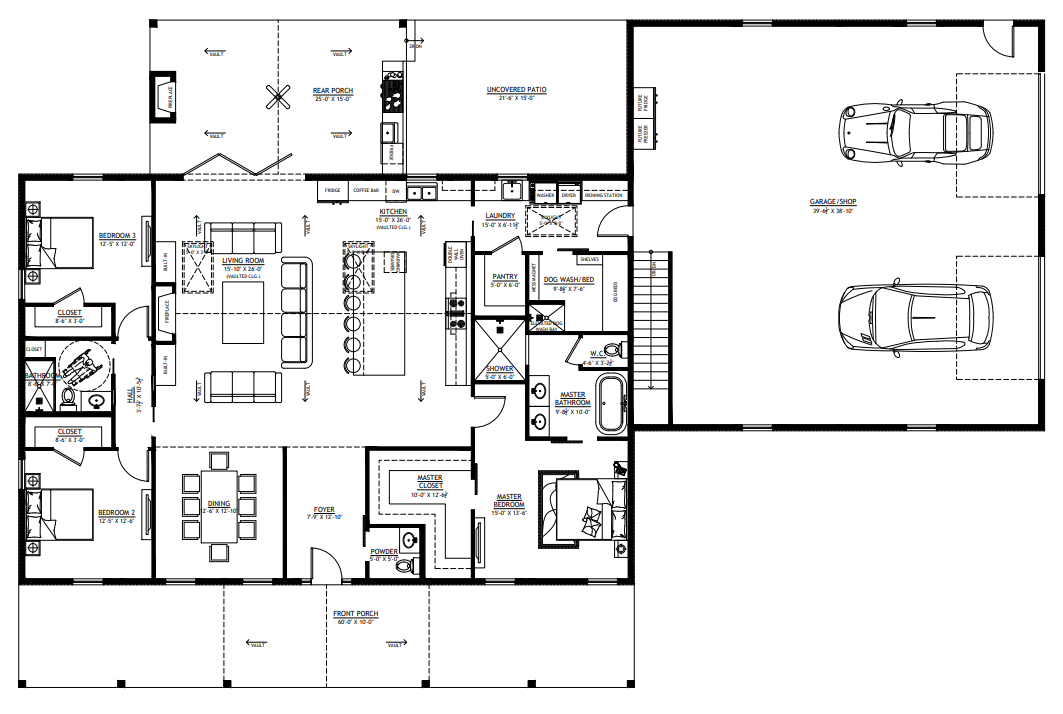 PL-64007-J Jodi Barndominium House Plan