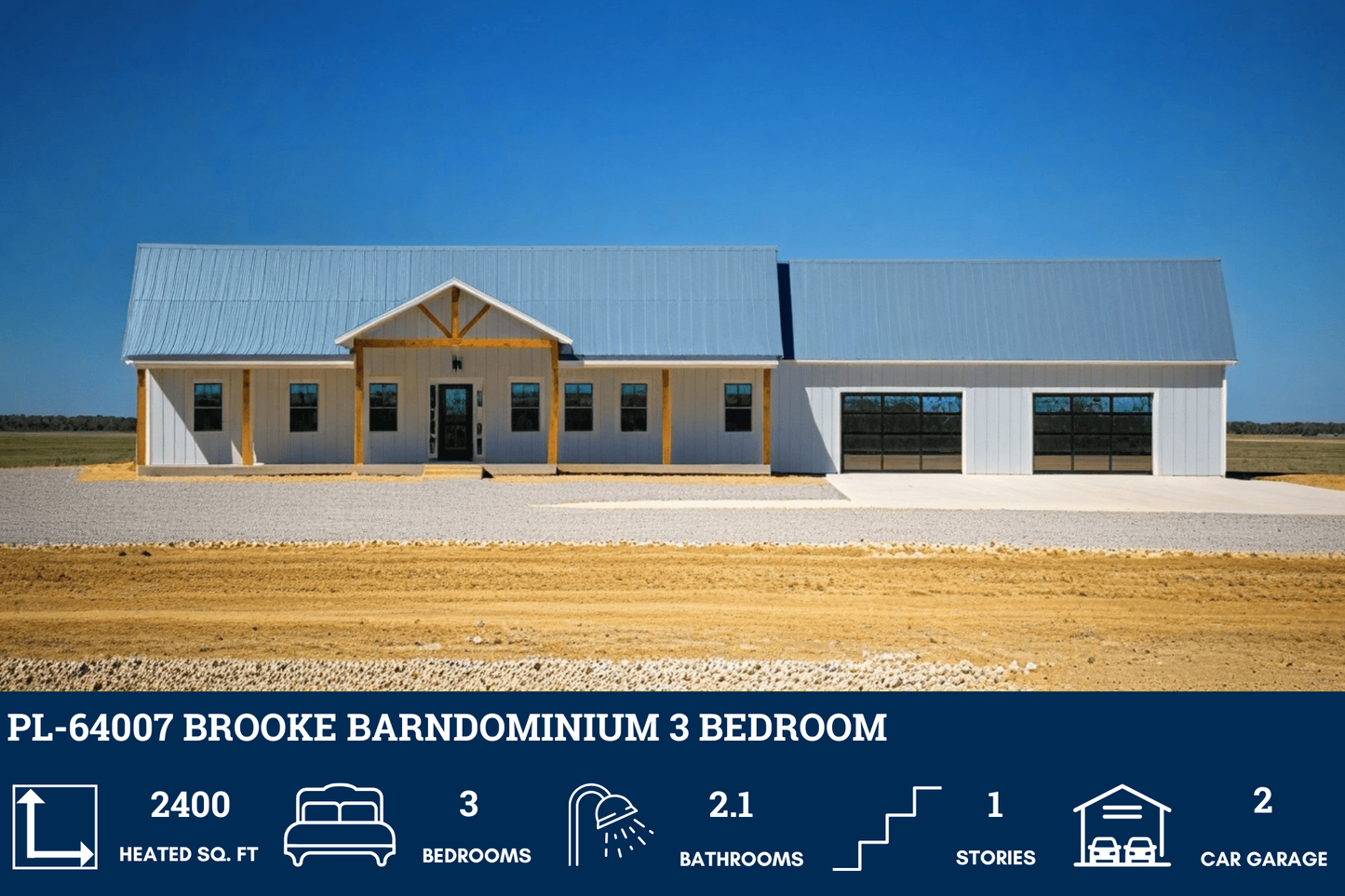 PL-64007 Brooke Barndominium House Plan
