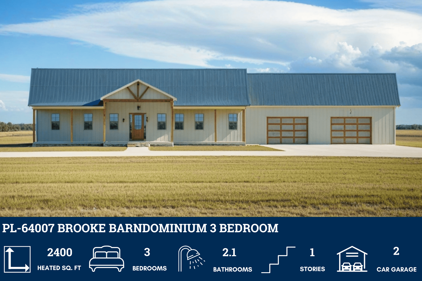 PL-64007 Brooke Barndominium House Plan