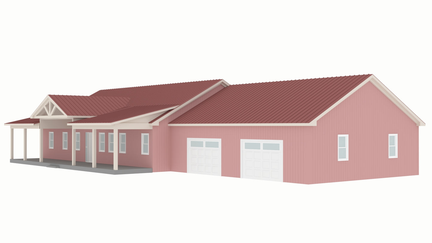 PL-64007 Brooke Barndominium House Plan