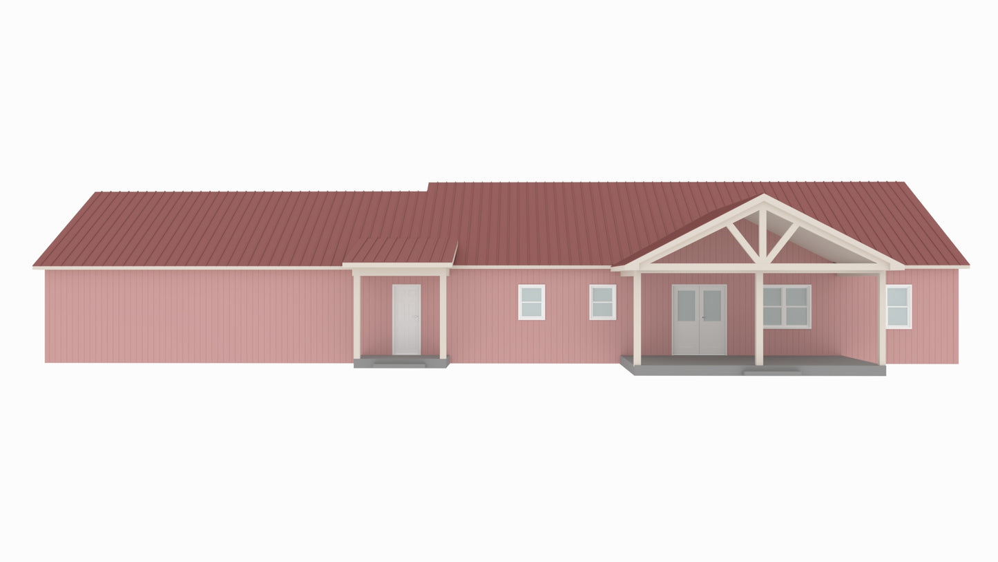 PL-64007 Brooke Barndominium House Plan
