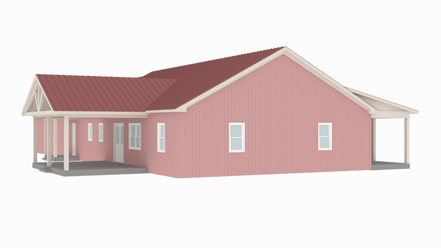 PL-64007 Brooke Barndominium House Plan