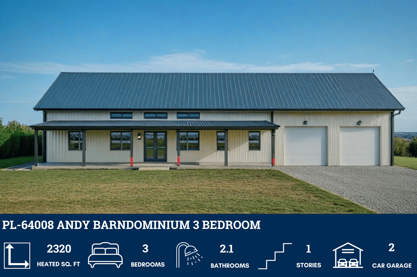 PL-64008 Andy Barndominium House Plan