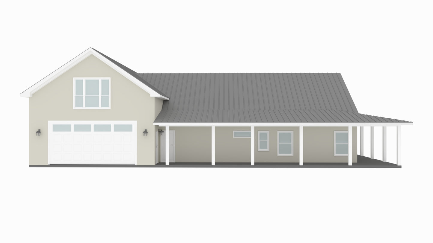 PL-64009 Stuart Barndominium House Plan