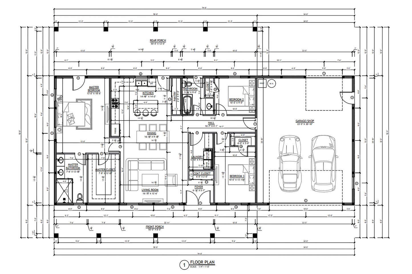 PL-64010 Westbury Barndominium House Plan