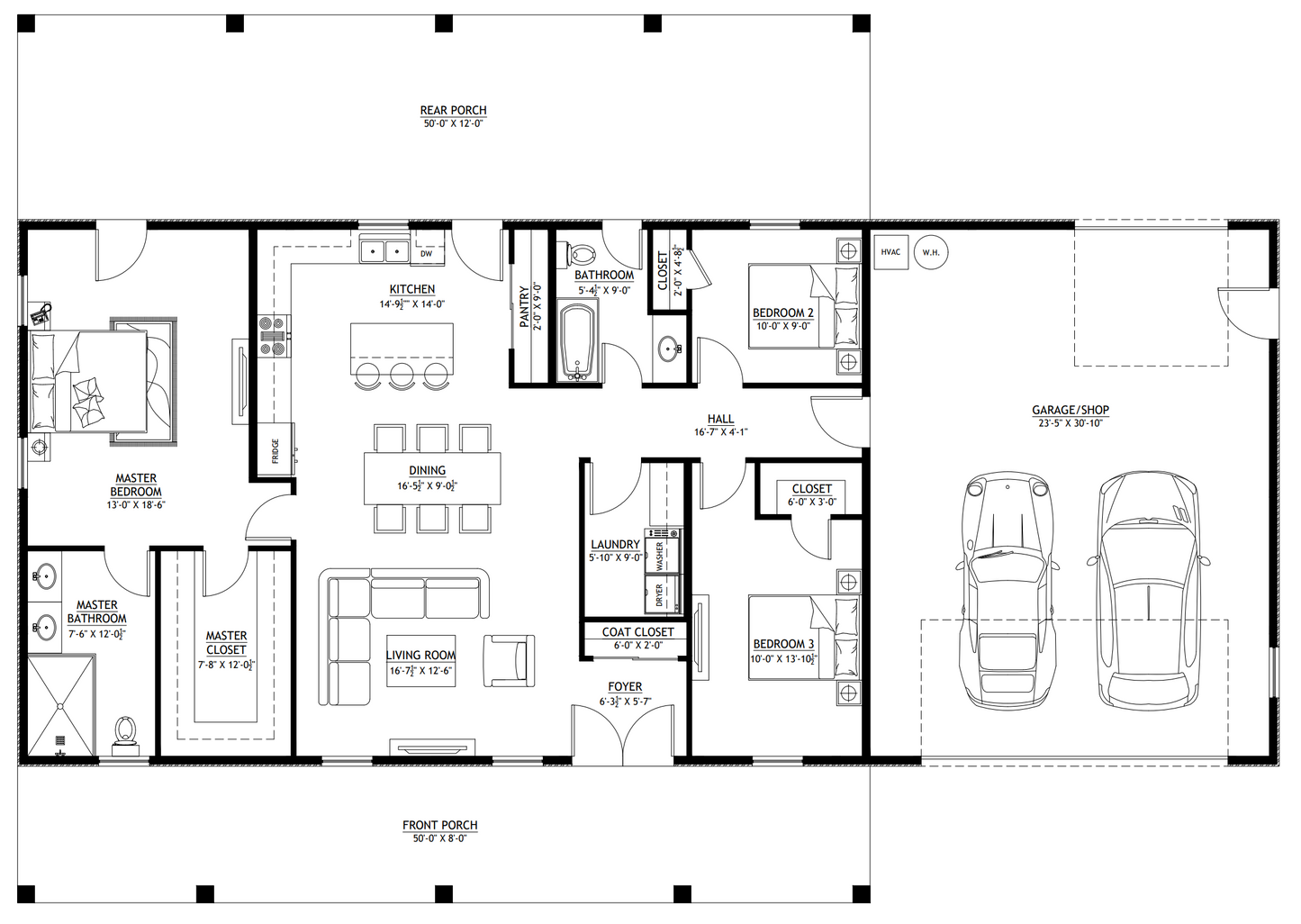PL-64010 Westbury Barndominium House Plan