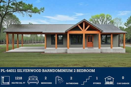 PL-64011 Silverwood Barndominium House Plan