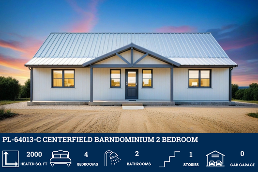 PL-64013-C Centerfield Barndominium House Plan