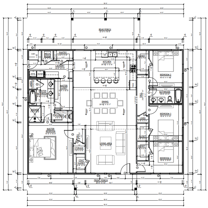 PL-64013 Gibbons Barndominium House Plan