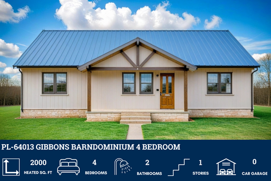 PL-64013 Gibbons Barndominium House Plan
