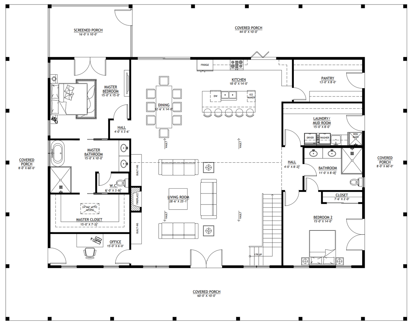 PL-64015 Sedona Barndominium House Plan