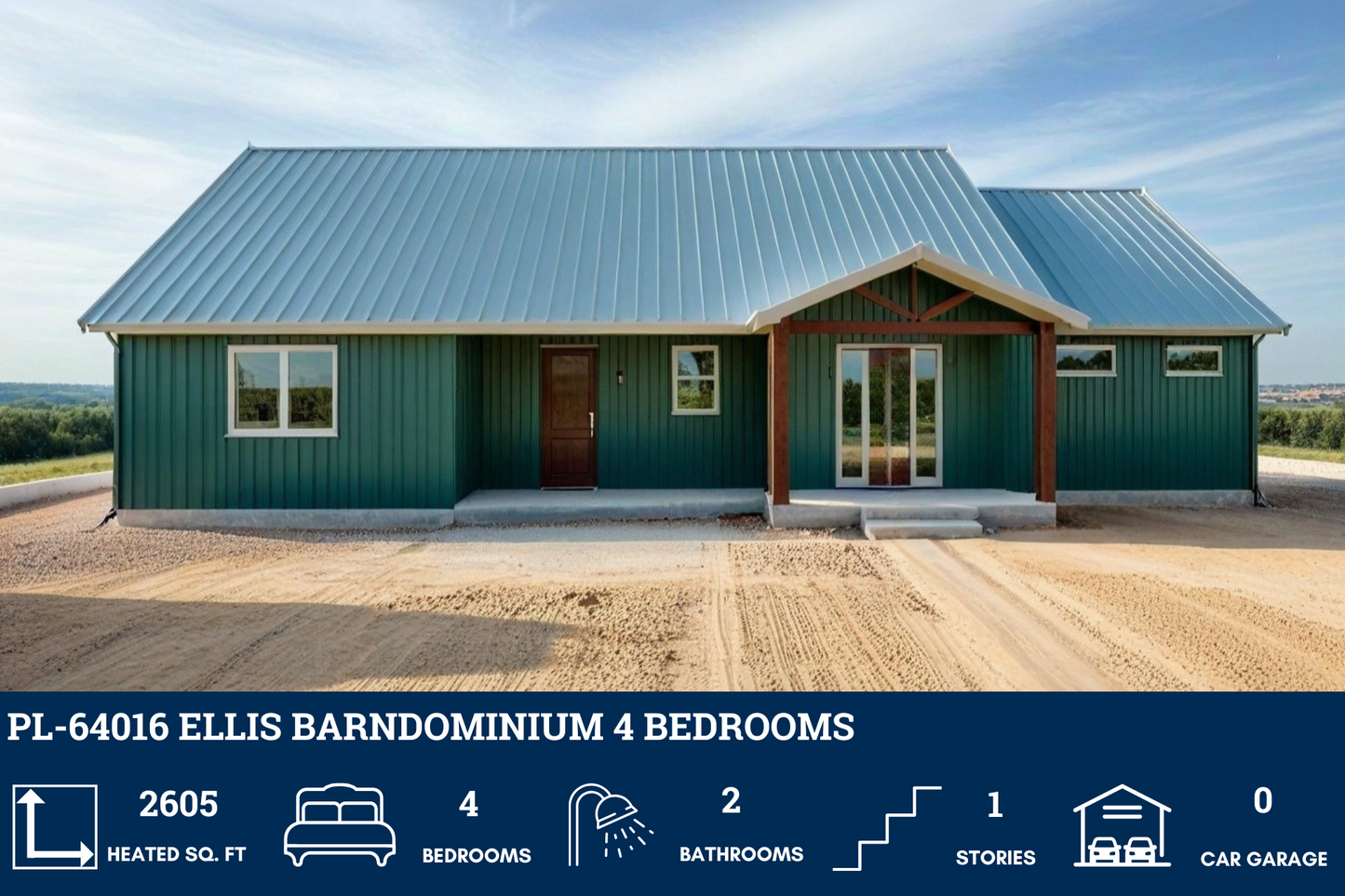 PL-64016 Ellis Barndominium House Plan