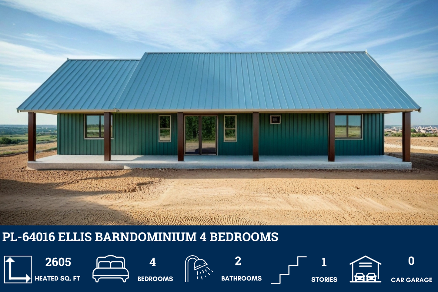 PL-64016 Ellis Barndominium House Plan