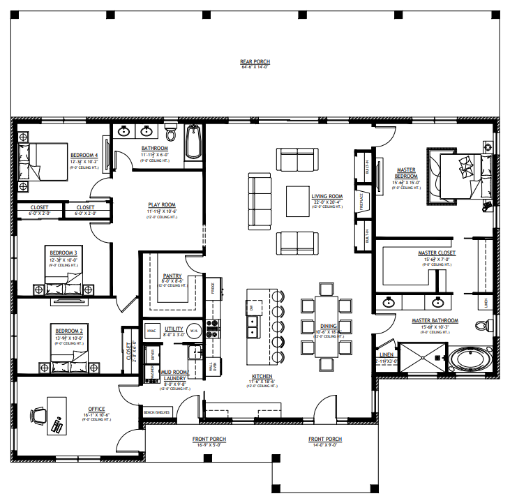 PL-64016 Ellis Barndominium House Plan