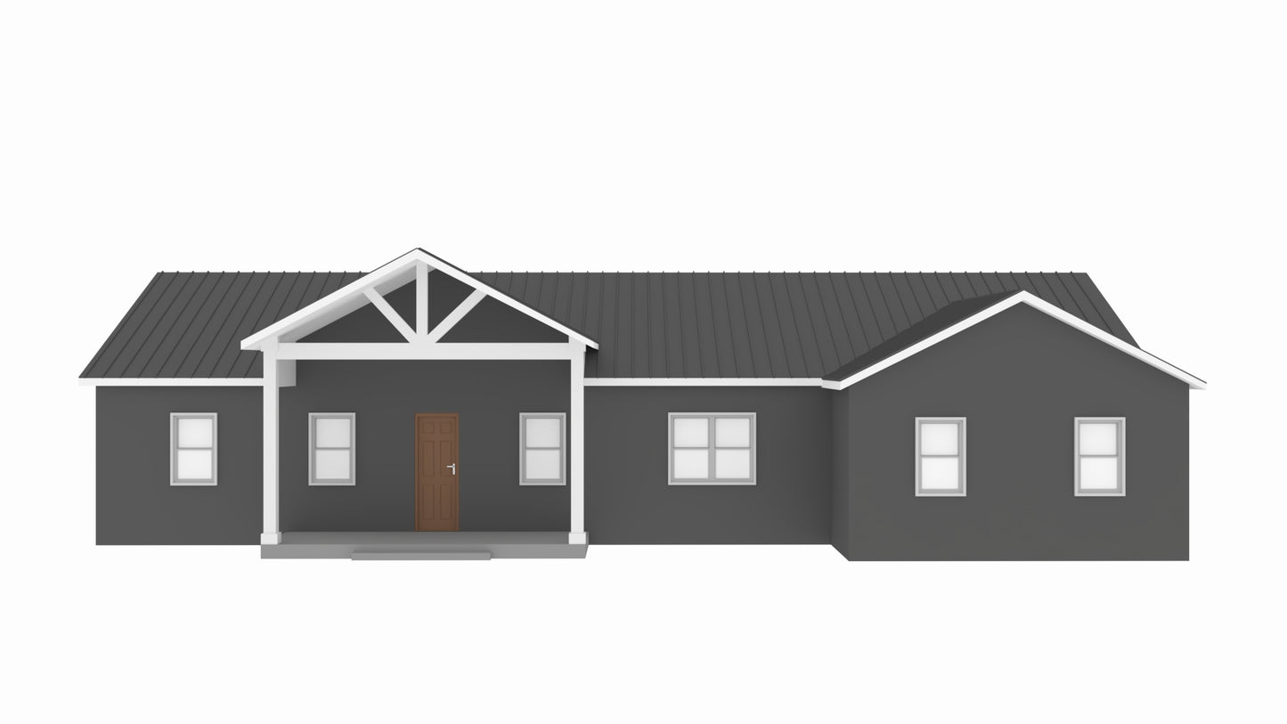 PL-64019 Mockingbird Barndominium House Plan