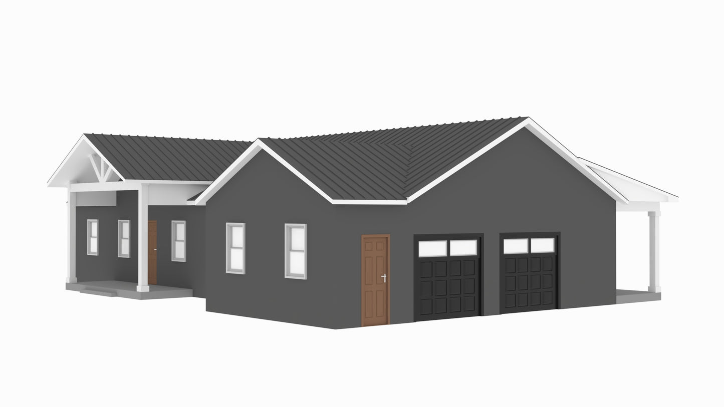 PL-64019 Mockingbird Barndominium House Plan