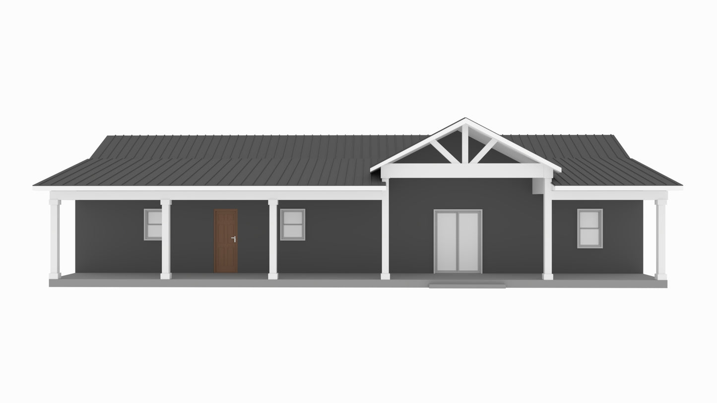 PL-64019 Mockingbird Barndominium House Plan