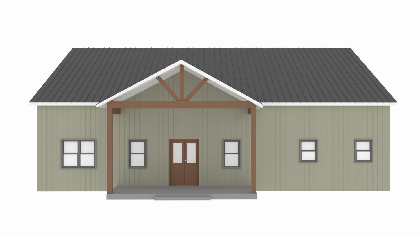 PL-64021 Damon Barndominium House Plan